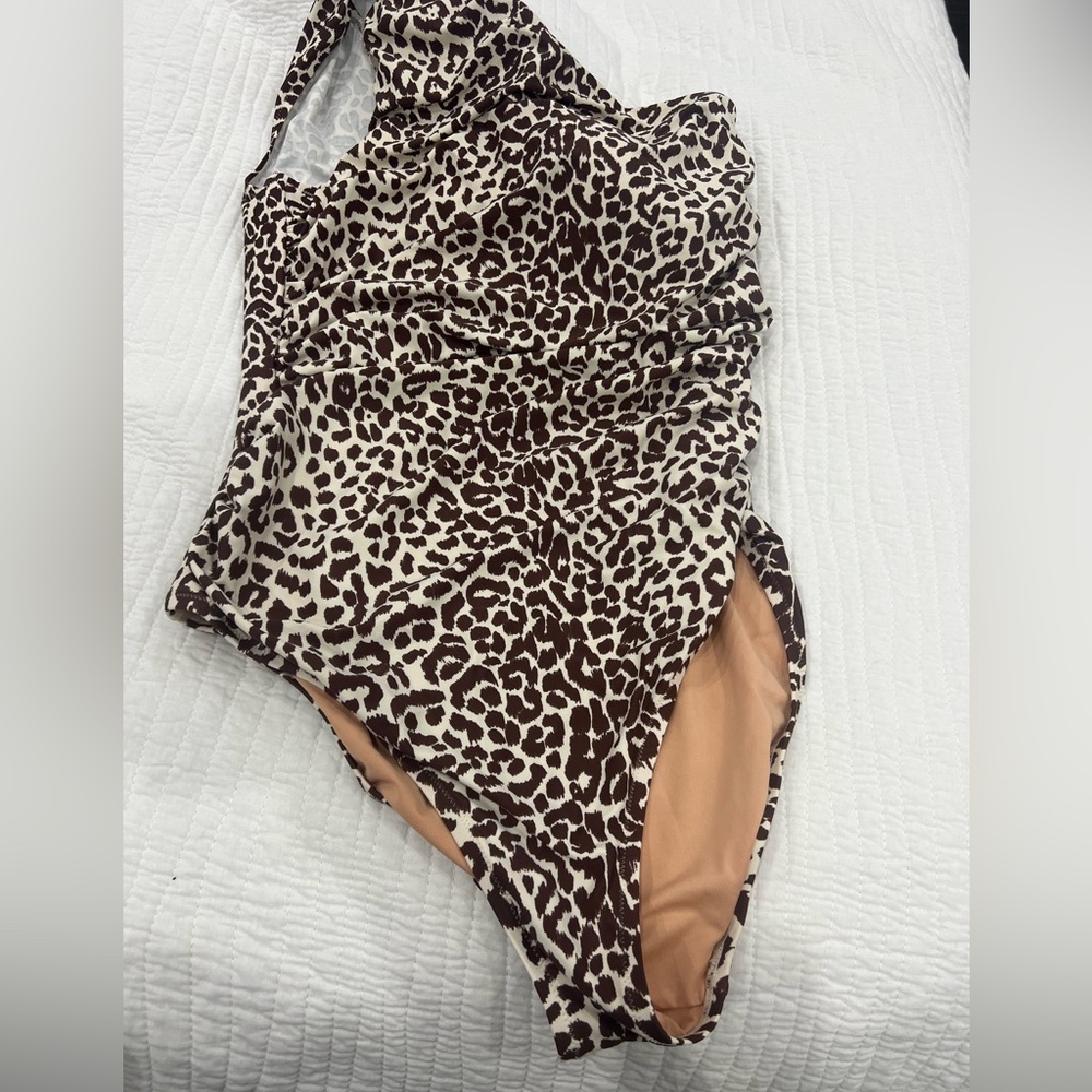 Jcrew Ruched one shoulder one piece (long torso)